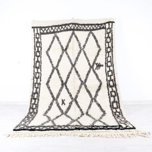 Tappeto vintage - 64-1-3-2-5-6-15-5-2-1 - MUSMUS RUGS - con motivi geometrici / rettangolare / tessuto a mano