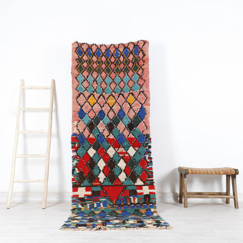 Tappeto vintage - 64-1-3-2-5-6-2 - MUSMUS RUGS - con motivi geometrici / rettangolare / tessuto a mano