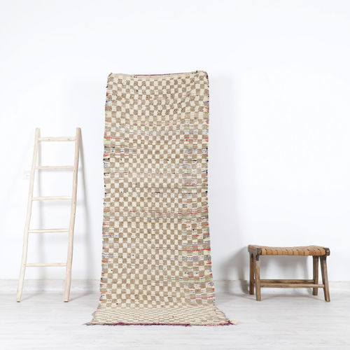 Tappeto vintage - 64-1-3-2-5-6-4 - MUSMUS RUGS - a quadretti / in lana / rettangolare
