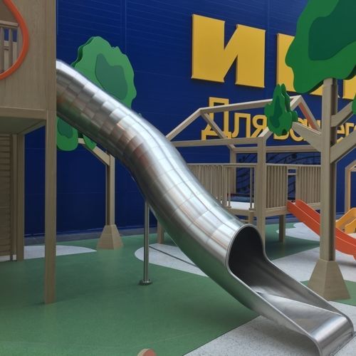 Scivolo in legno - SPI Global Play - dritto / per enti locali / in acciaio inossidabile