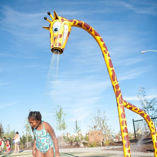 Struttura ludica a getto d'acqua - SPLASH  - SPI Global Play - per parco acquatico / con scultura