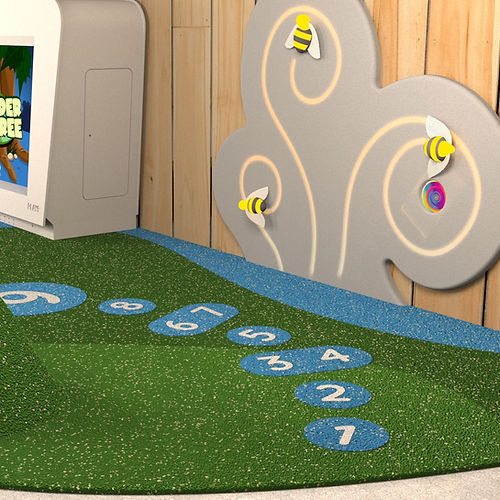 Pannello per attività ludiche con touch screen - BEE SWIRL  - Play 9 Studios - in legno compensato / in Solid Surface / digitale
