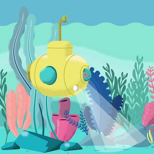 Carta da parati interattiva - DEEP SEA WALL ART  - Play 9 Studios - contemporanea / con motivi floreali / con motivi naturali