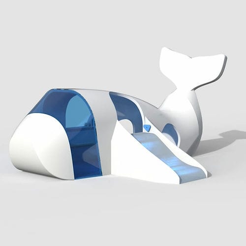 Scivolo interattivo - CHAMELEON WHALE   - Play 9 Studios - dritto / per parco giochi / con LED integrati
