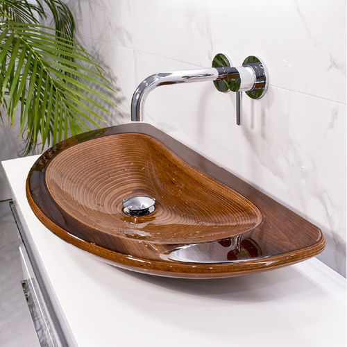 Lavabo da appoggio - PACA : 137101 - Grandsire Paris - in legno / a forma di D / senza foro