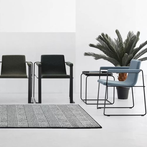 Sedia visitatore contemporanea - DUMAS - TM Leader Contract - da interno / in tessuto / con supporto in acciaio