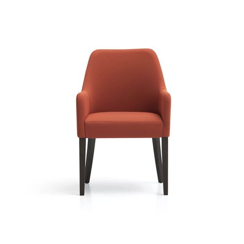 Poltrona contemporanea - RODES - TM Leader Contract - in tessuto / in legno / rossa
