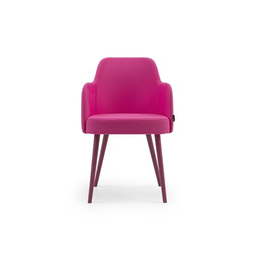 Poltrona contemporanea - TULIP - TM Leader Contract - in tessuto / in legno / rosa