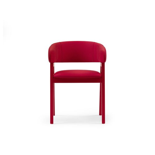 Poltrona contemporanea - ZARINA - TM Leader Contract - in tessuto / in legno / rossa