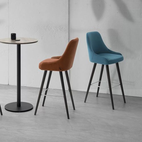 Sgabello contemporaneo - MIREL - TM Leader Contract - in tessuto / con supporto in legno / con poggiapiedi