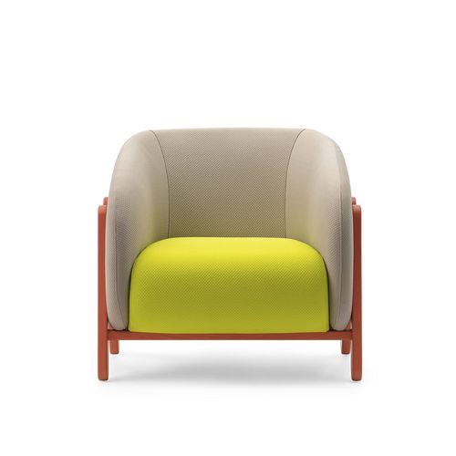 Poltrona contemporanea - LEG - TM Leader Contract - in tessuto / in legno / grigia