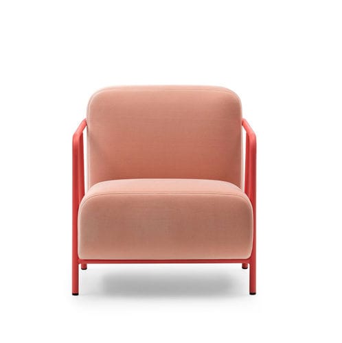 Poltrona contemporanea - MISO - TM Leader Contract - in tessuto / in metallo / rosa