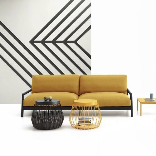 Divano contemporaneo - EVAN - TM Leader Contract - in legno / per cuscini / grigio