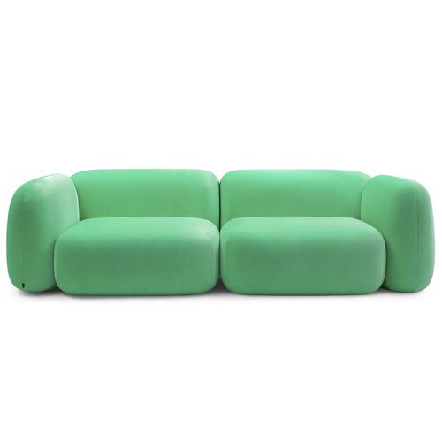 Divano design organico - PEBBLE - TM Leader Contract - in tessuto / con braccioli / verde