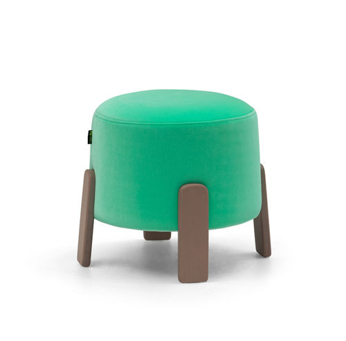 Pouf contemporaneo - ASTER - TM Leader Contract - in legno / in tessuto / tondo