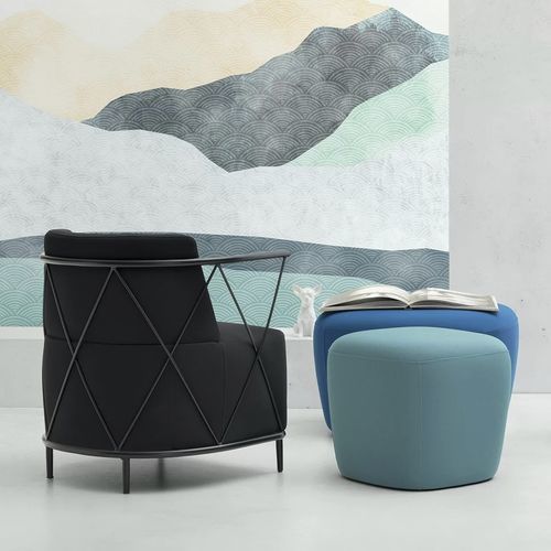 Pouf contemporaneo - CABIR - TM Leader Contract - in poliuretano / quadrato / rettangolare
