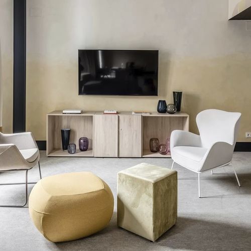 Pouf contemporaneo - DADO - TM Leader Contract - in pino / in MDF / in tessuto