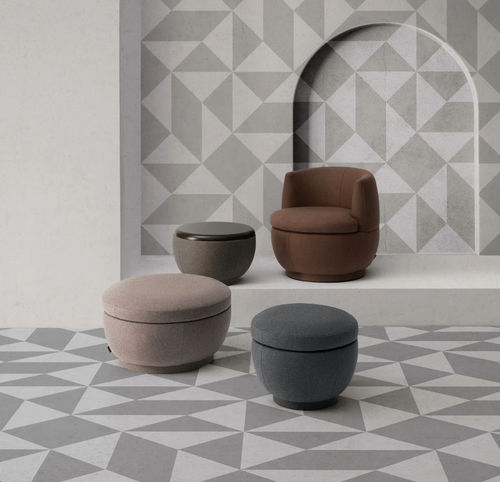 Pouf contemporaneo - RONDA - TM Leader Contract - in pino / in MDF / in tessuto