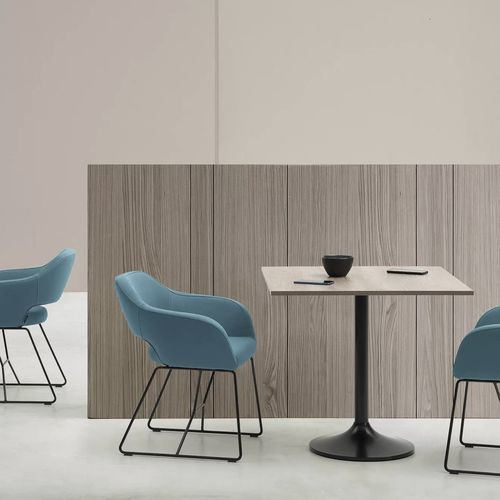 Tavolino basso contemporaneo - MIN - TM Leader Contract - in lamiera / con supporto in metallo / rotondo