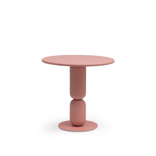 Tavolino basso contemporaneo - MOSU - TM Leader Contract - in legno / con supporto in legno / rotondo