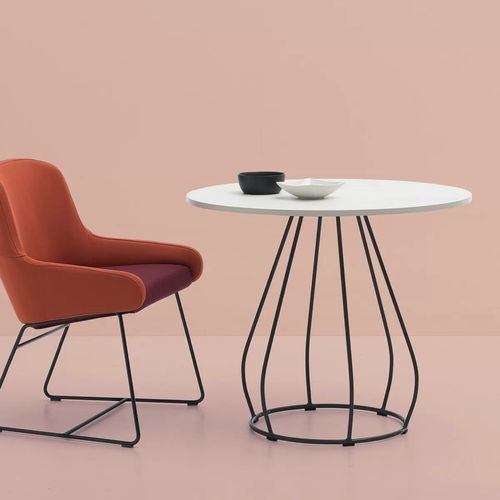 Tavolino basso contemporaneo - NOMI - TM Leader Contract - in MDF / in melaminico / con supporto in metallo