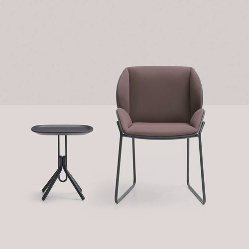Tavolo d'appoggio contemporaneo - RIALTO - TM Leader Contract - in metallo / in legno / con supporto in metallo