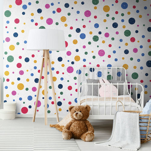 Carta da parati contemporanea - Happy Dots - SPAGHETTIWALL - in fibra di cellulosa / in tessuto non tessuto / a motivi