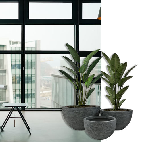 Vaso da giardino in fibra di vetro - RCW-4055 - Guangdong Ronglin New Material technology .Co.,Ltd - in calcestruzzo / rotondo / resistente agli UV
