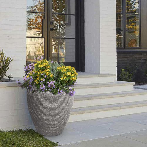 Vaso da giardino in fibra di vetro - RCW-4003 - Guangdong Ronglin New Material technology .Co.,Ltd - in calcestruzzo / rotondo / resistente agli UV