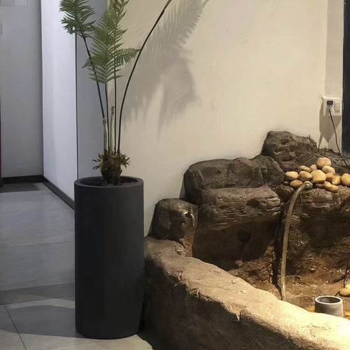 Vaso da giardino in fibra di vetro - RC-1006 - Guangdong Ronglin New Material technology .Co.,Ltd - in calcestruzzo / rotondo / resistente agli UV
