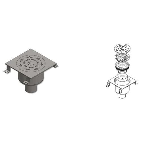 Piletta in acciaio inossidabile - WPA-2P-5-F-75-U - Vibroser - per stanza da bagno / per terrazza / con griglia