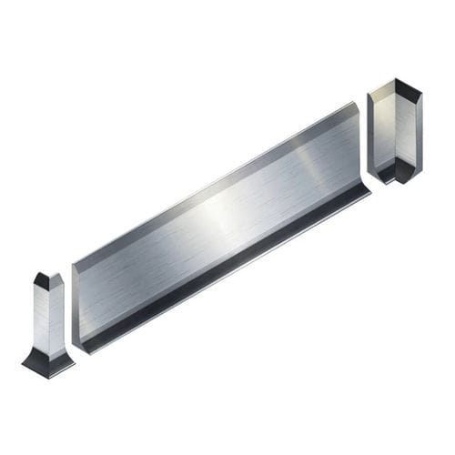 Battiscopa argentato - Vibroser - in acciaio inossidabile / rettangolare / decorativo