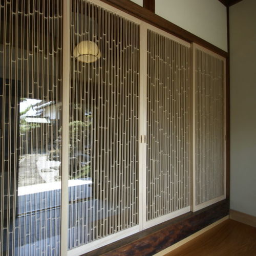 Porta per esterni - V Series - TAKEROKU Co.,Ltd - in bambù / scorrevole / contemporanea