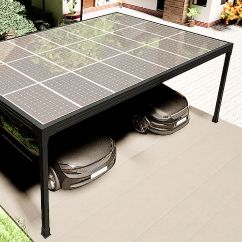 Tettoia per posto-auto solare - Produtia - per parcheggio / su misura / prefabbricata