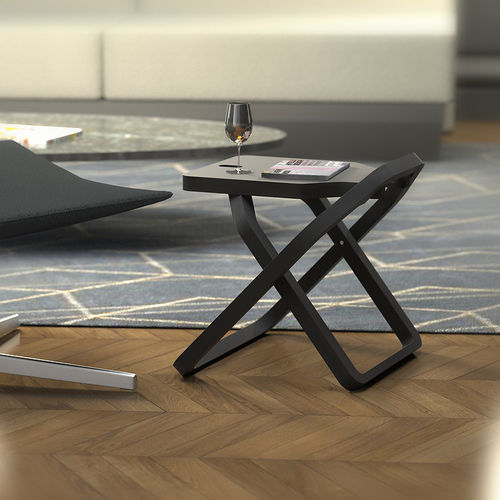 Sgabello contemporaneo - MADE INFINE - in legno compensato / con supporto in compensato / a slitta