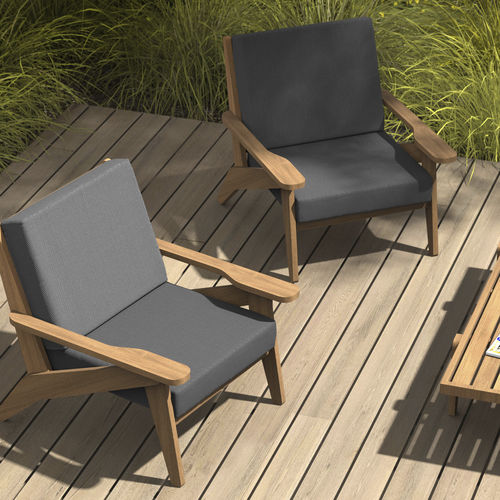 Poltrona da esterno - LA CROCO - MADE INFINE - contemporanea / idrorepellente / in legno massiccio