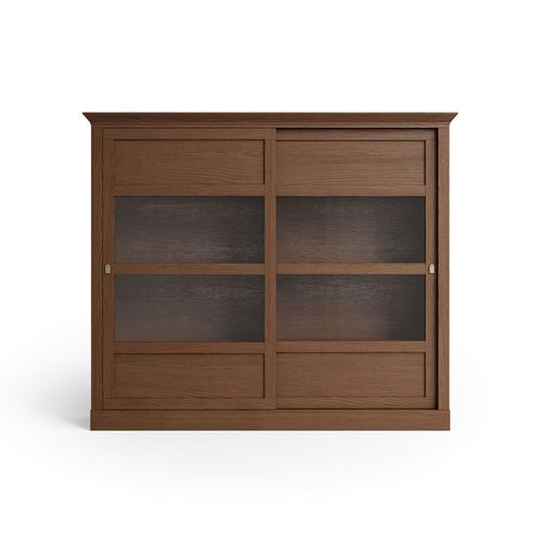 Vetrina contemporanea - 7481 Gloria - Bordini arredamenti - in vetro / in frassino / in legno massiccio