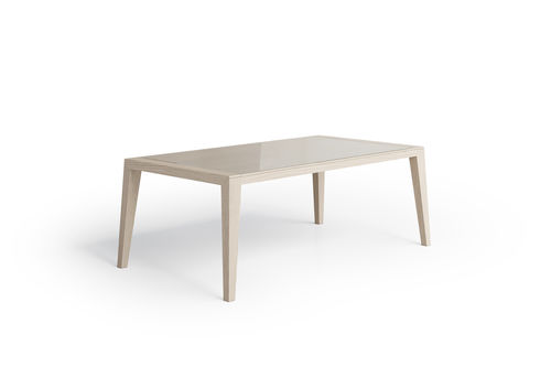 Tavolino basso contemporaneo - 3459 GLORIA - Bordini arredamenti - in vetro temprato / con supporto in frassino / rettangolare
