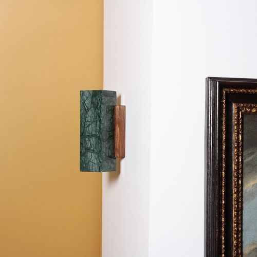 Applique contemporanea - KALI square - Baccaris - da interno / in legno / in marmo