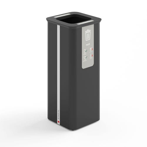 Portarifiuti per raccolta differenziata - Globular 60×1 - BINBINgroup - in acciaio con rivestimento a polvere / in bambù / senza coperchio