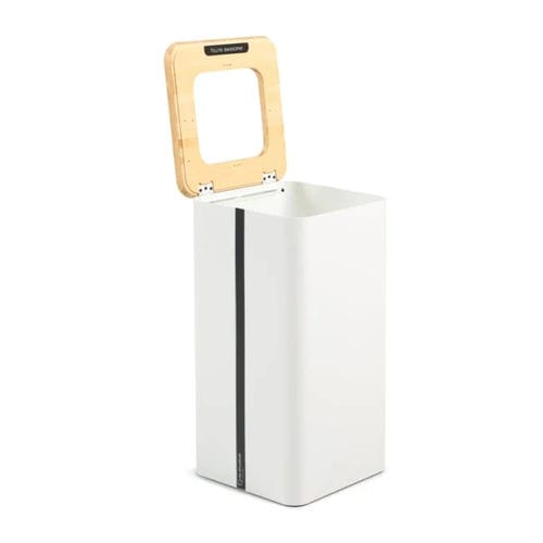 Portarifiuti pubblico - Globular 90×1 - BINBINgroup - per raccolta differenziata / in acciaio con rivestimento a polvere / in bambù