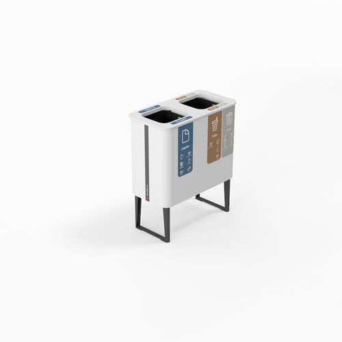 Portarifiuti pubblico - Globular 40×2 - BINBINgroup - per raccolta differenziata / con piedi / in bambù