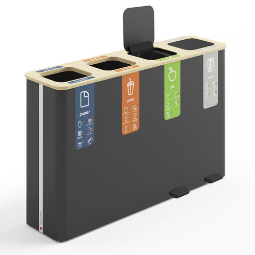 Portarifiuti in acciaio con rivestimento a polvere - Pedal 60×4 - BINBINgroup - in MDF laccato / da interno / per raccolta differenziata