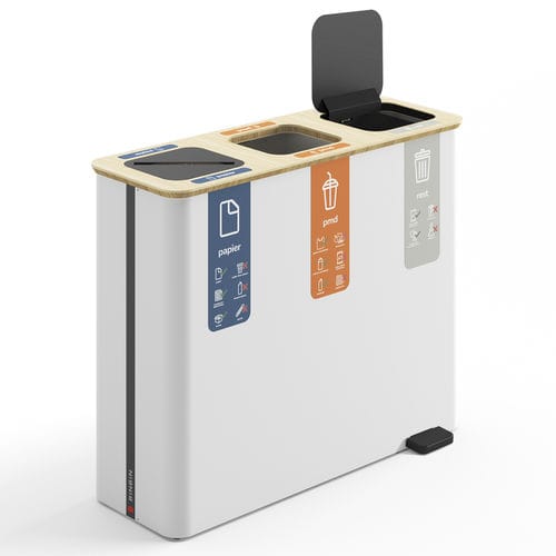 Portarifiuti pubblico - Pedal 60×3 - BINBINgroup - per raccolta differenziata / in acciaio con rivestimento a polvere / in MDF laccato