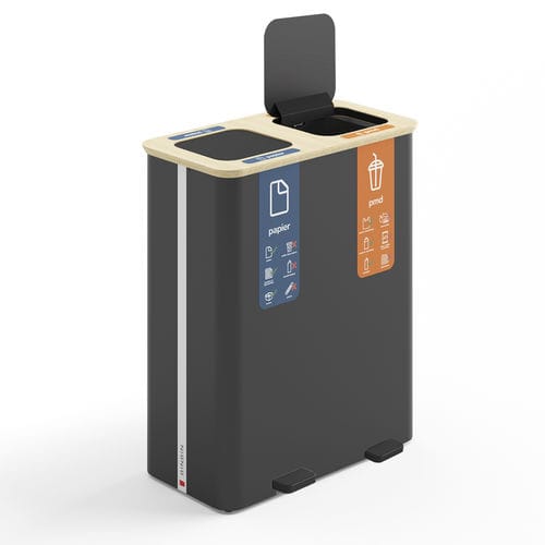 Portarifiuti pubblico - Pedal 60×2 - BINBINgroup - per raccolta differenziata / in acciaio con rivestimento a polvere / in MDF laccato