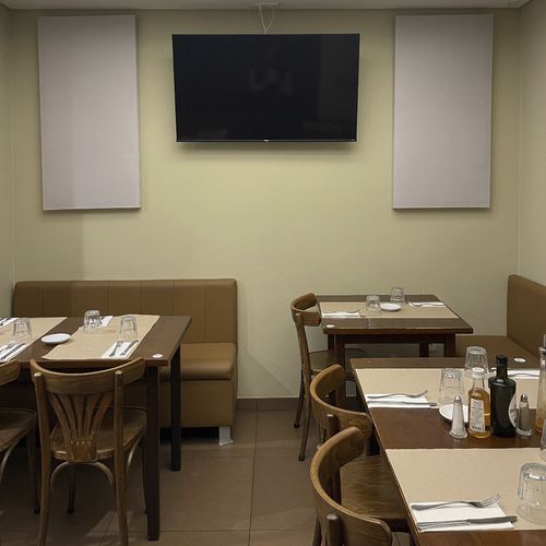 Pannello acustico per muro - RESTAURANT 1 - Smartfox - in legno / in lana minerale / in tessuto