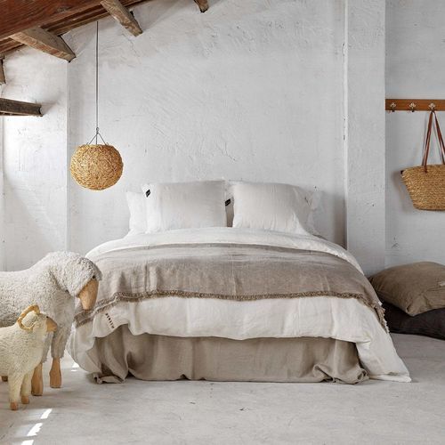 Coordinato letto in lino - WHITE COMPLETE SET - dELENZO LINEN FROM EUROPE S.L