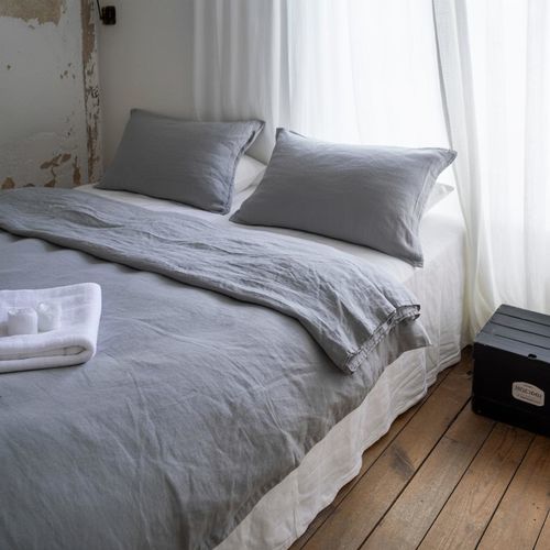 Copripiumino in lino - DUVET SKY BLUE - dELENZO LINEN FROM EUROPE S.L - a tinta unita