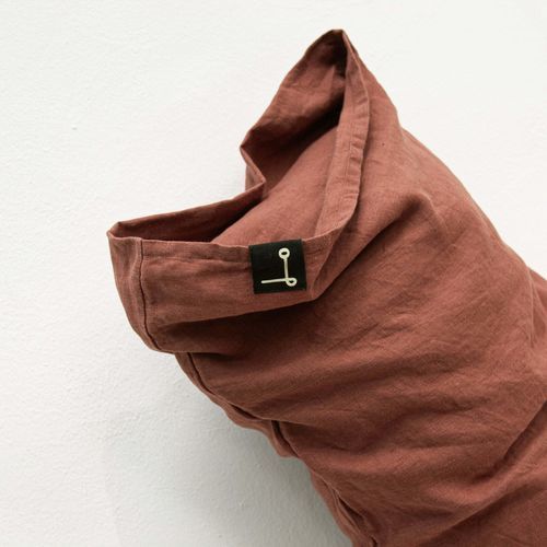 Federa per guanciale in lino - TERRACOTTA - dELENZO LINEN FROM EUROPE S.L
