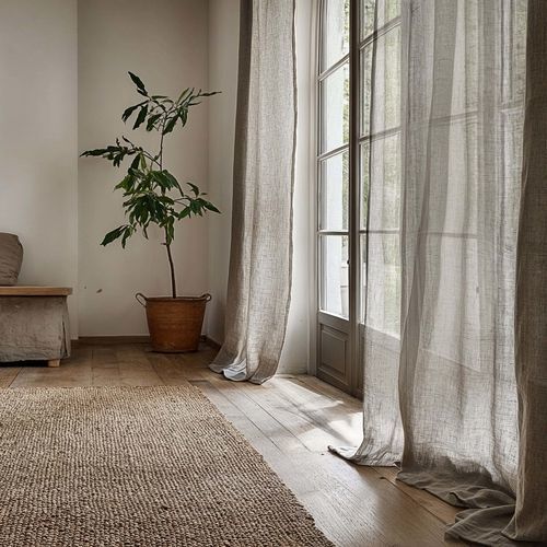 Tenda a fiori - NEUTRAL PEGGY - dELENZO LINEN FROM EUROPE S.L - verticale / a tinta unita / personalizzabile